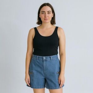 vintage cargo shorts Karen Scott high‎ waisted jean shorts jorts